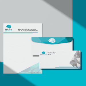 nine10 portfolio project brain solutions visual identity stationery
